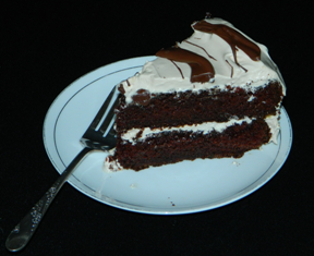 A slice of Netta Belle's Choice Cocolate Cake