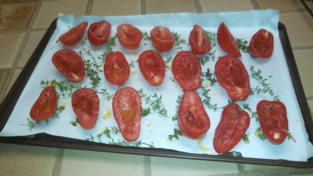 San Marzano tomatoes ready for oven drying.