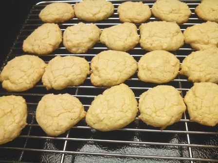 Out of the oven, Olive Oil Coconut Sugar Cookies
