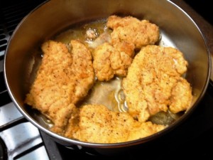 Frying Chicken Schnitzel