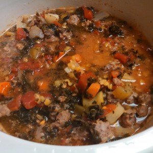 Red Lentils-Sausage Stew
