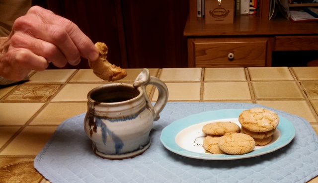 and re-dipping cookie into coffee
